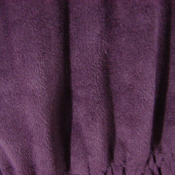 Plum Purple Microsuede Microfiber Long Sleeve Peasant Scoop Neck Top - Picture 11 of 16